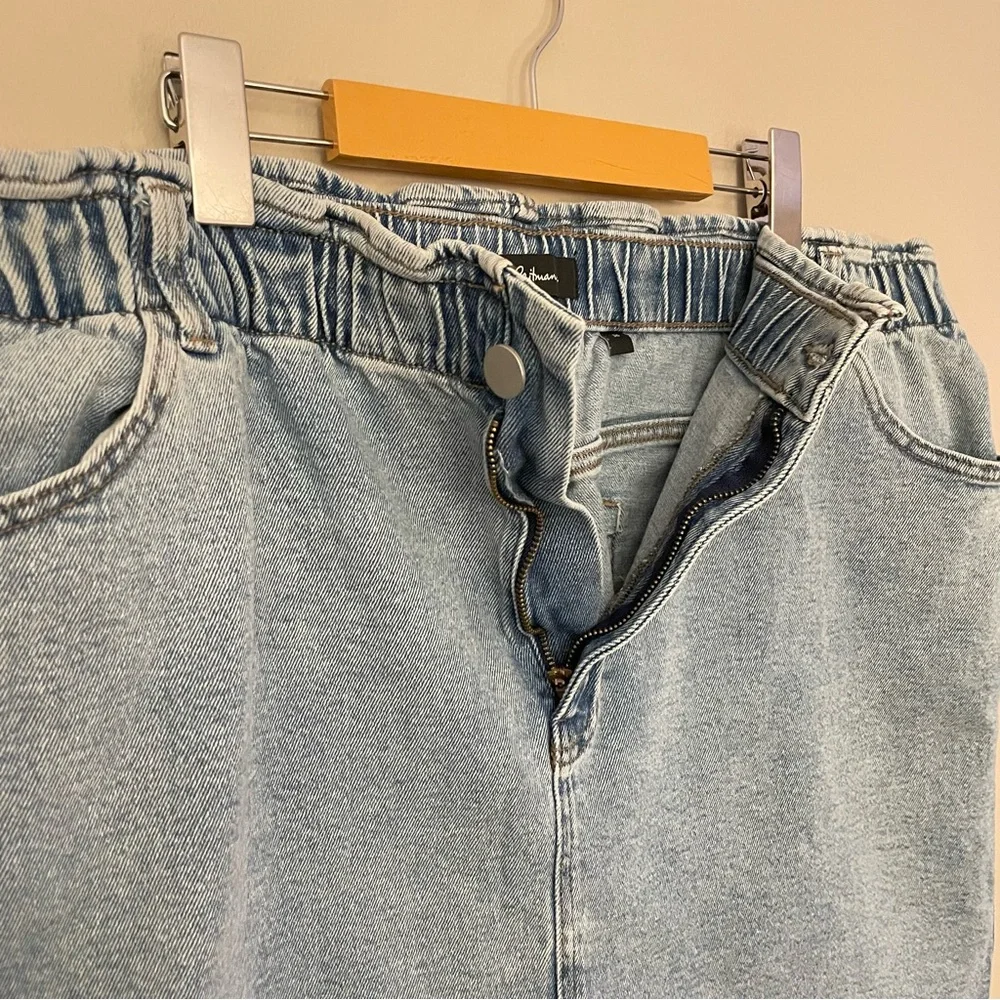 Reitmans Light Blue Denim Mini Skirt Elastic Waist – Size 18/20 Like New - Picture 6 of 16